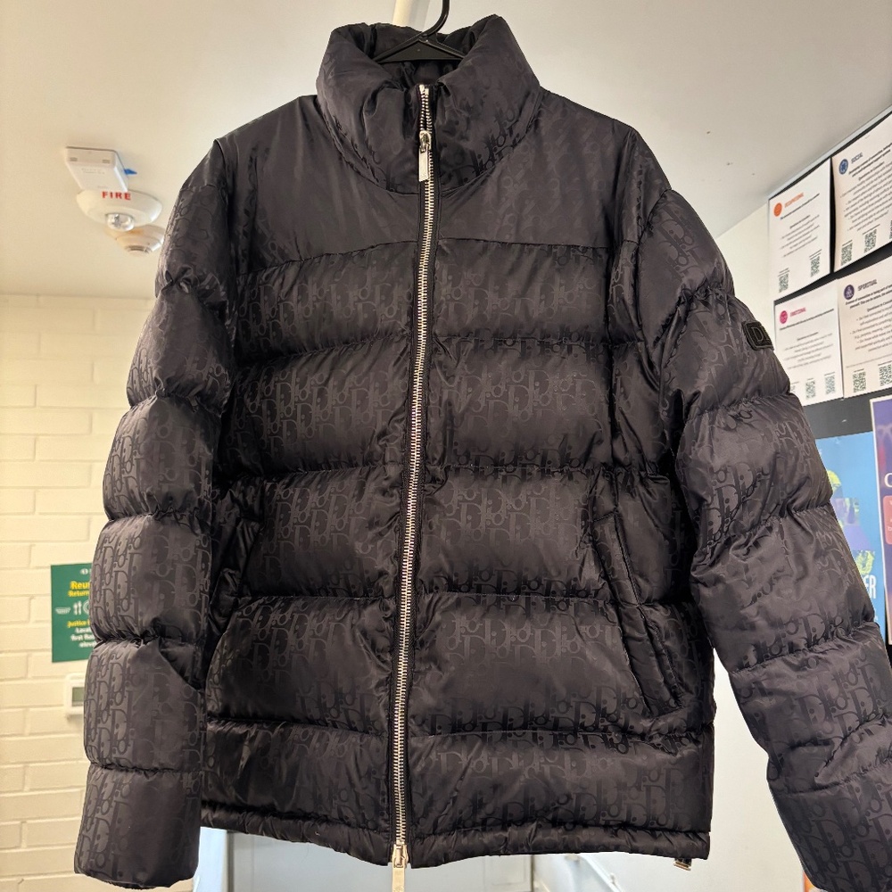 COPY - Dior Oblique Down Jacket Black Technical Jacquard Size Large